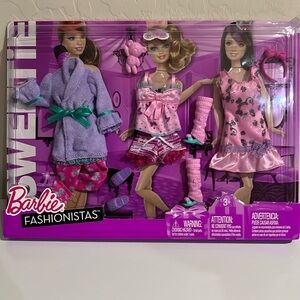 Barbie Fashionistas Sweetie Slumber Party Pajama Set Sleep Over RARE New